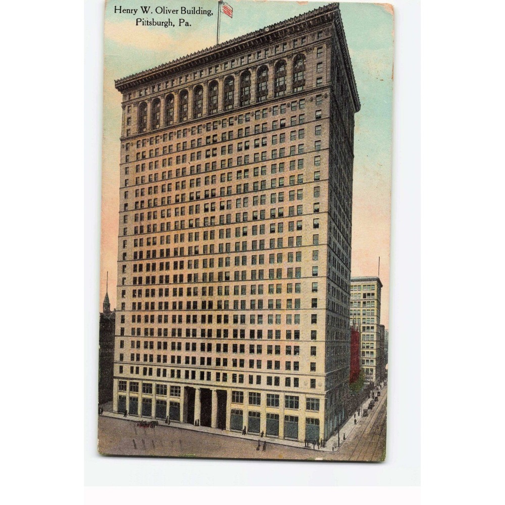 Vintage 1912 Henry W Oliver Building Pittsburgh PA Postcard Skyscraper Franklin